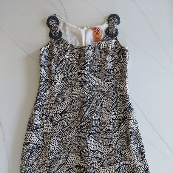 TORY BURCH • Stunning Metallic Silk Leaves Dress 🌱 - Picture 2 of 11